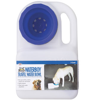 PET LODGE® WATERBOY® TRAVEL TANK PET WATERER WITH BUILT-IN BOWL 3 QT
