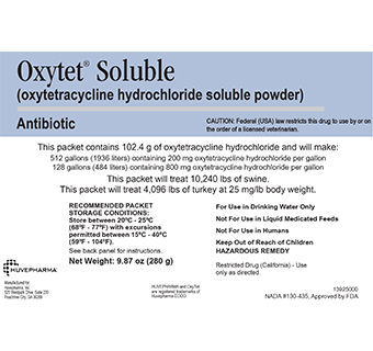 OXYTET® SOLUBLE (OXYTETRACYCLINE HYDROCHLORIDE SOLUBLE POWDER) 280 G