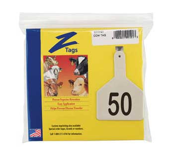 COW 1 PIECE PRE-NUMBERED LASER PRINT WHITE 26-50