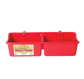 LITTLE GIANT® HOOK OVER PORTABLE FEEDER W/ DIVIDER 16 QUART RED 1/PKG