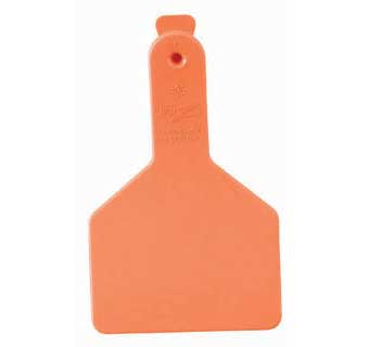 ONE-PIECE COW EAR TAGS BLANK ORANGE 100 COUNT