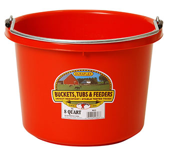 PLASTIC BUCKET - 8 QUART - RED - EACH