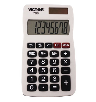 VICTOR® POCKET CALCULATOR 2-1/2 IN W X 4 IN D X 0.3 IN H OFF-WHITE