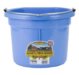 FLAT BACK PLASTIC BUCKET - BERRY BLUE - 8 QUART