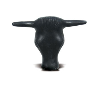 POLY ROPING YOUNG STEER HEAD WITH BALE SPIKES 19 IN BLACK