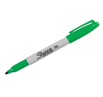 SHARPIE® PERMANENT MARKER PEN GREEN INK 12/PKG