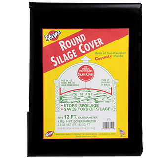 WARP'S® ROUND SILAGE COVER POLYETHYLENE BLACK 14 FT (FITS 12 FT SILO) 1/PKG