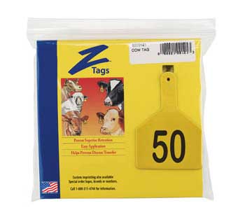 COW 1 PIECE PRE-NUMBERED LASER PRINT YELLOW 26-50