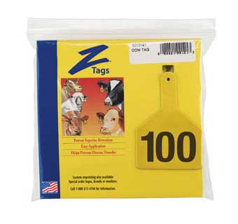 COW 1 PIECE PRE-NUMBERED LASER PRINT YELLOW 76-100