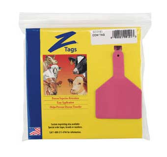 ONE-PIECE COW EAR TAGS BLANK PINK 25 COUNT