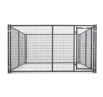 ELITE COMPLETE HEAVY-DUTY DOG KENNEL 10 FT X 10 FT X 6 FT GRAY