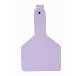 ONE-PIECE LONG NECK CALF EAR TAGS BLANK PURPLE 25 COUNT