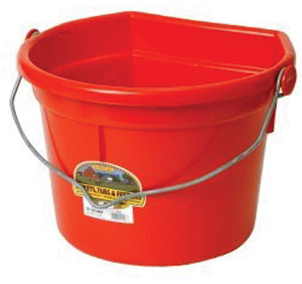 LITTLE GIANT® FLAT BACK BUCKET 22 QT PLASTIC RED