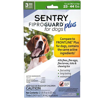 SENTRY® FIPROGUARD® PLUS K9 FLEA AND TICK SQUEEZE-ON LIQUID 23-44 LB 3/PKG