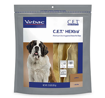 C.E.T.® HEXTRA® PREMIUM ORAL HYGIENE CHEWS FOR DOGS LARGE >50 LB 30/PKG