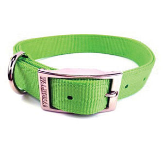 741 DOUBLE LAYER DOG COLLAR NYLON 16 IN X 1 IN BLACK