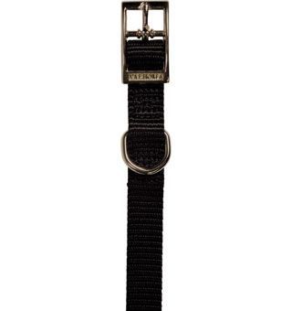 VALHOMA PREMIUM SINGLE LAYER NYLON DOG COLLAR 12 IN BLACK 1/PKG