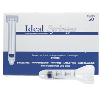 IDEAL® DISPOSABLE SYRINGES 6 CC LUER SLIP HARD PACKED 50/PKG