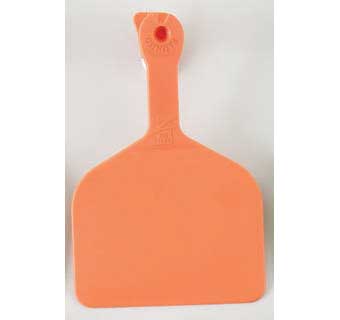 ONE-PIECE FEEDLOT EAR TAGS BLANK ORANGE 50 COUNT