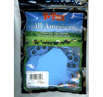 ALL-AMERICAN® 2-PIECE 4-STAR COW & CALF EAR TAGS BLUE LARGE BLANK 25 COUNT