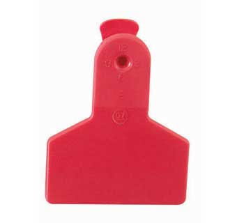 ONE-PIECE SMALL ANIMAL EAR TAGS BLANK RED EACH