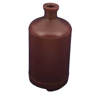 SERUM BOTTLE PLASTIC HDPE AMBER HOOK BOTTOM 500CC 05715
