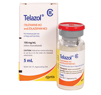 TELAZOL® INJECTABLE (TILETAMINE HCL AND ZOLAZEPAM HCL) 100 MG 5 ML CIIIN