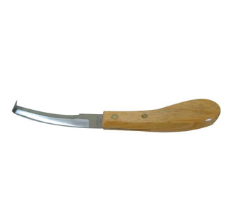 STAINLESS STEEL RH DOUBLE EDGE HOOF KNIFE SCRAPPER 8-3/4 IN L