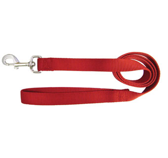 HAMILTON® SLO NYL SGL THICK LEASH WITH SWIVEL+HNDL L 1 IN X 6 FT RED