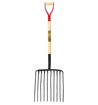 10-TINE FORGED ENSILAGE FORK HIGH CARBON STEEL D-GRIP