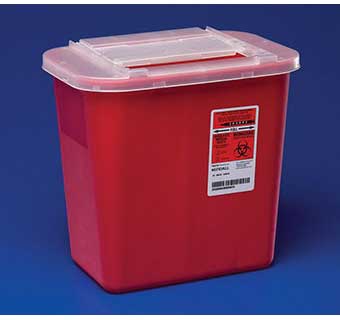 MULTI-PURPOSE SHARPS CONTAINERS WITH SLIDING LID 1 GALLON EACH
