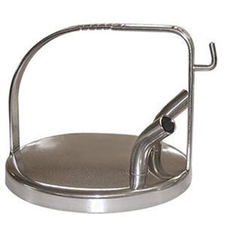 FRESH COW LID WITH LOCKING HANDLE 7-7/8 IN ID STAINLESS STEEL