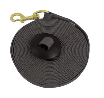 EQUI-SKY RUBBER LUNGE LINE WITHSTOPPER 25 FT BLACK