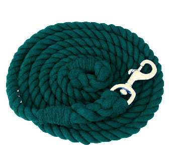 EQUI-SKY COTTON LEAD WITH BRS PLT BOLT SNAP 3/4 IN X 10 FT HGRN