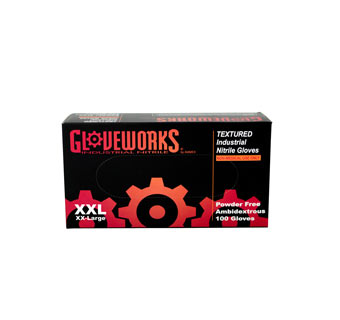 GLOVEWORKS NITRILE POWDER FREE GLOVES EXTRA EXTRA LARGE 100 COUNT