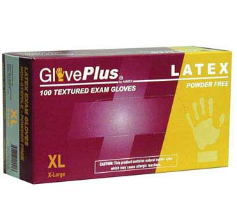 GLOVEPLUS LATEX POWDER FREE EXAM GLOVES EXTRA LARGE 100 COUNT
