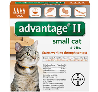 ADVANTAGE® II CAT TOPICAL SOLUTION 5-9 LB S ORANGE 4/PKG