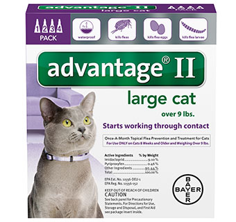 ADVANTAGE® II CAT TOPICAL SOLUTION 9+ LB L PURPLE 4/PKG