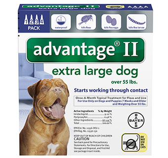 ADVANTAGE® II CANINE TOPICAL SOLUTION 55+ LB XL DOG BLUE 4/PKG