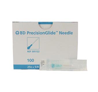 BD PRECISIONGLIDE™ DISPOSABLE NEEDLE 25 GA X 5/8 IN 100/PKG