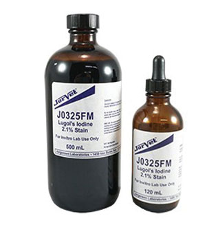 2.1% IODINE STAIN KIT YELLOWISH BROWN 500 ML WITH 4 OZ DROPPER BOTTLE