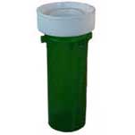 VIAL PLASTIC REV CAP 20DR GREEN 270/PKG