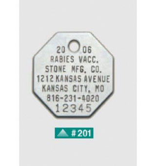 RABIES TAG STAINLESS STEEL OCTAGON 100/BX
