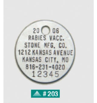 RABIES TAG STAINLESS STEEL ROUND 100/BX