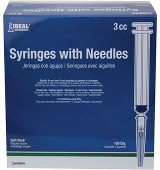 IDEAL® SYRINGES W/ NEEDLES 3 CC 20 G X 1-1/2 IN LL SOFT PACKED 100/PKG