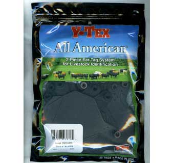 ALL-AMERICAN® 2-PIECE 4-STAR COW & CALF EAR TAGS BLACK LARGE BLANK 25 COUNT
