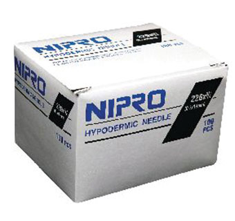 NIPRO FLOMAX NEEDLE WITH PLASTIC HUB 22 GAUGE X 3/4 IN 100/PKG