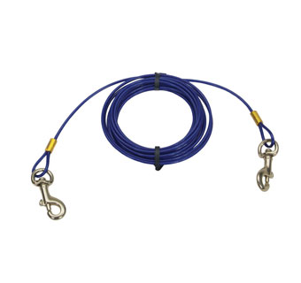 TITAN® MEDIUM CABLE DOG TIE-OUT WITH SNAP 15 FT L