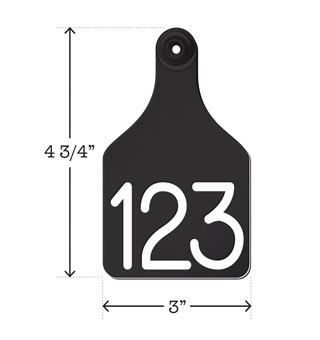 SET_1 UNIVERSAL DUAL COLORED BLANK TAG L WHITE LEGEND 3 IN BLACK 25/PKG