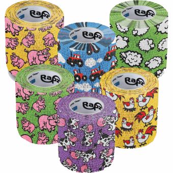 RAPZ EAZY TEAR® FUNNY FARM VARIETY PACK 3 IN X 5.5 YD 12/PKG